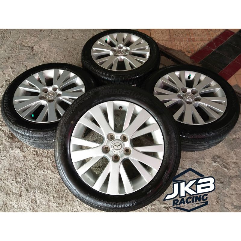 Velg Mobil Second Std Mazda Ring 17 lebar 7 + Ban Bridgestone 215 55 R17