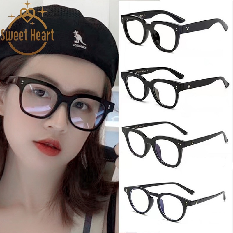 Kacamata Bingkai Hitam Gaya Retro Korea