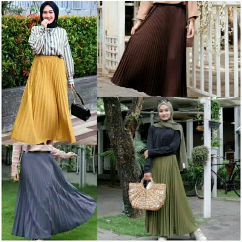 (big sale) rok plisket termurah/rok plisket panjang termurah