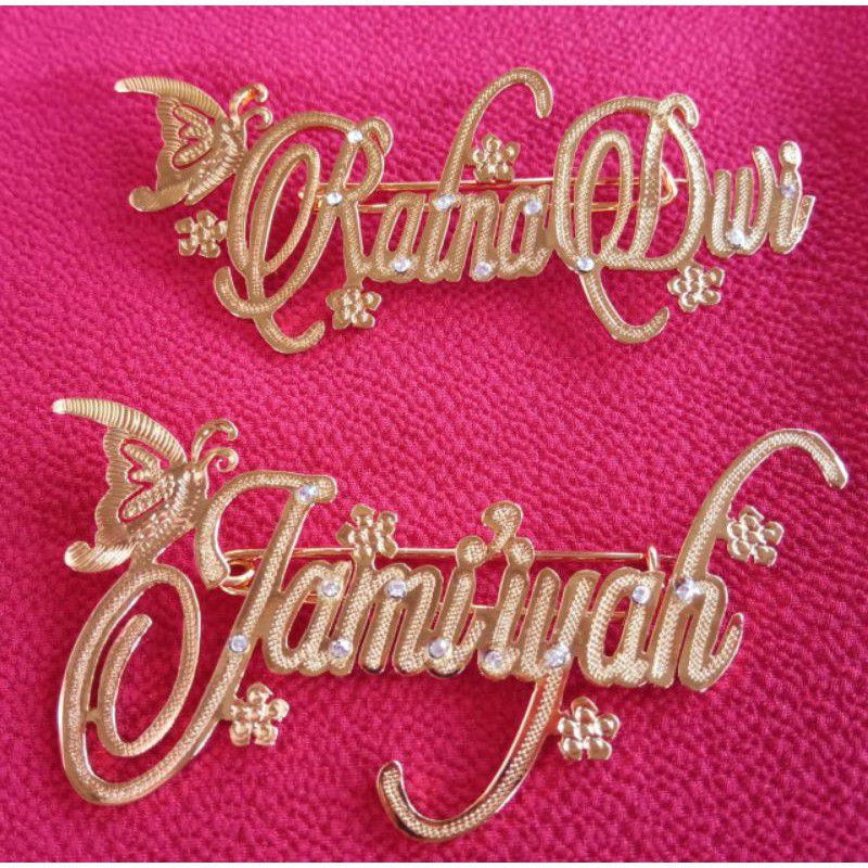Bros nama, Bros peniti, Bros jilbab gold lapis emas