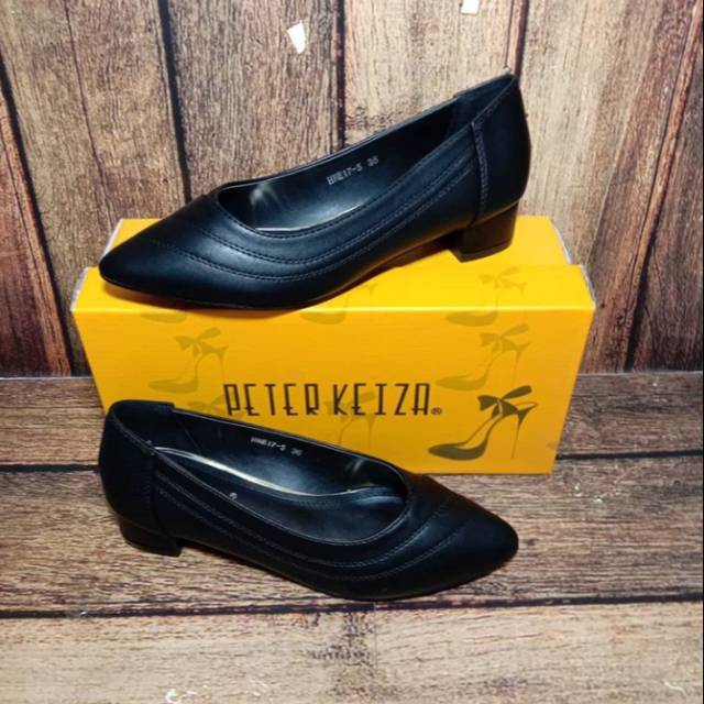 SEPATU HAK CHUNKY WANITA (Peter Keiza) HITAM - PTZ24 | HEELS CHUNKY | SEPATU KANTOR | SEPATU FORMAL
