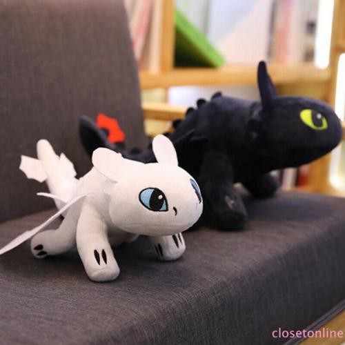 Boneka Toothless 35cm 45cm Bantal Night Furry Boneka White Toothless Boneka How To Train Dragon