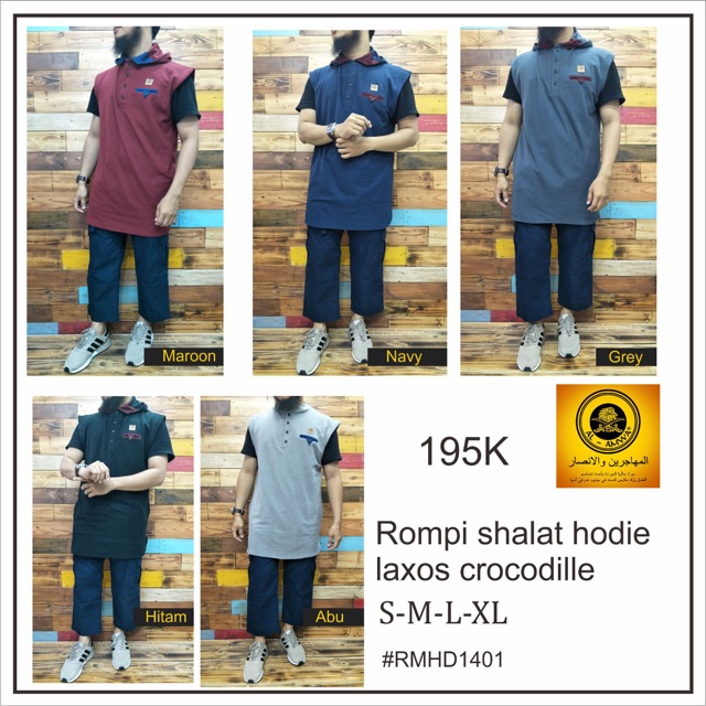 Rompi Shalat Kaos Lacoste Crocodile Hodie RMHD1401