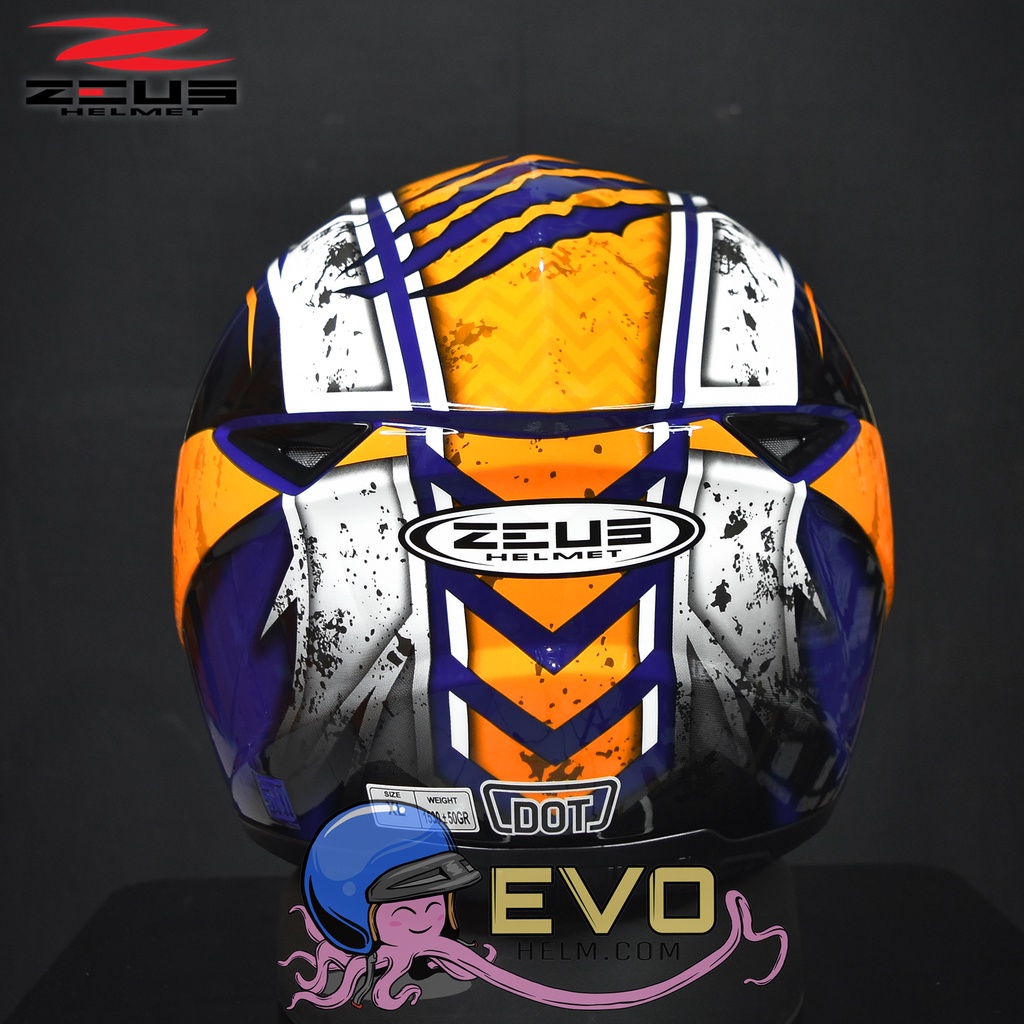 HELM ZEUS 811 AL52 ORANGE ( FREE VISOR SMOKE ) ZEUS FULLFACE MOTIF TERBARU ZS811 ORIGINAL HELM ZEUS FULL FACE ZS-811 ( ONGKIR 2KG )