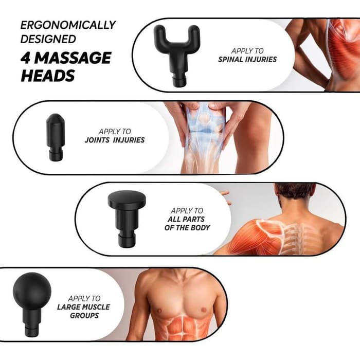 ALAT PIJAT ELEKTRIK VIBRA - MASSAGE GUN VIBRA PIJAT THERAPY OTOT  LOWBUDGET