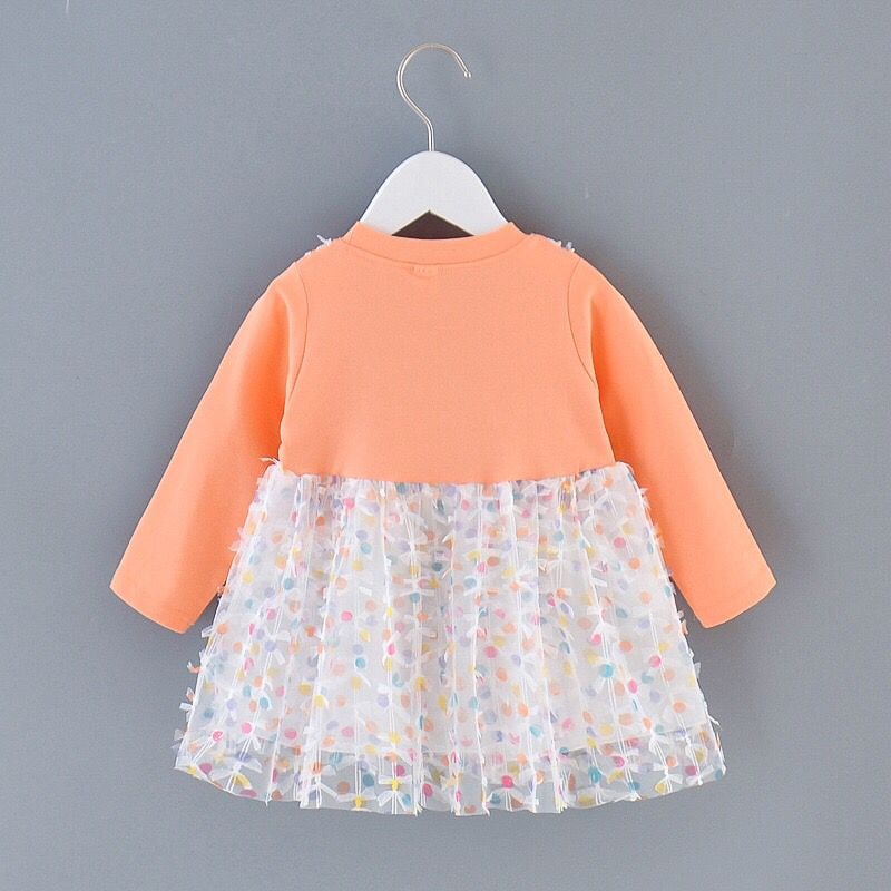 Promo !! Dress anak cewek lucu / dress pompom ball crown ukuran 6bulan - 2tahun / Dress import anak / Dress trendy anak cewek