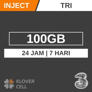 Inject Kuota TRI 100GB 7 Hari 24 Jam Nasional Paket Data