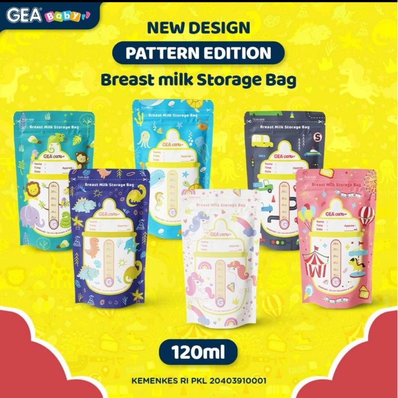 Kantong ASI GEA baby 120ml isi 30pcs/box. Breastmilk storage bags 120ml