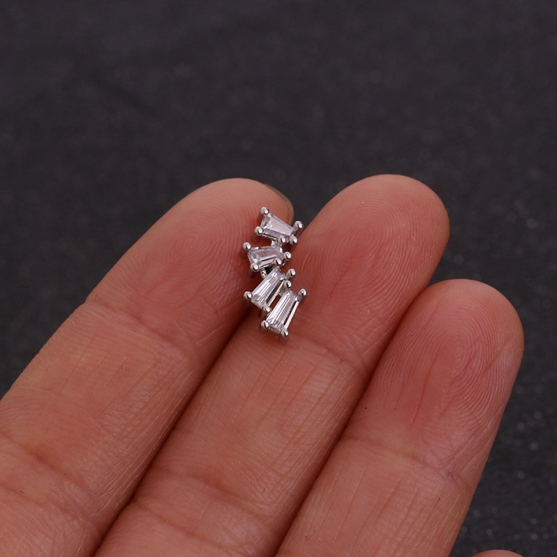 1Piece Flower Zircon Cartilage Helix Tragus Conch Rook Lobe Screw Back Earring Stud