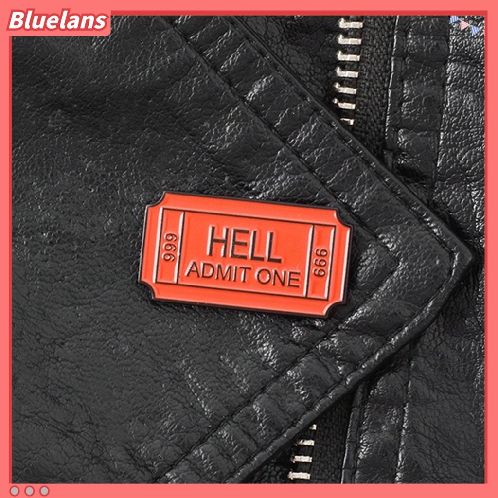 Bluelans Brooch Pin English Letter Clothes Decor Alloy English Letter Hell Admit One Badges Metal Brooch