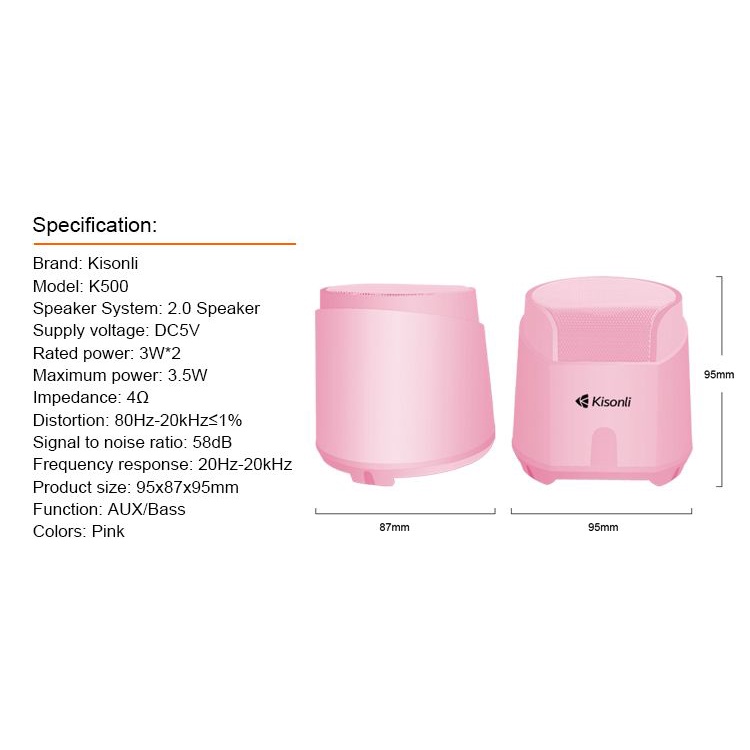 Speaker 2.0 Komputer / Laptop Kisonli K-500 With Volume Control