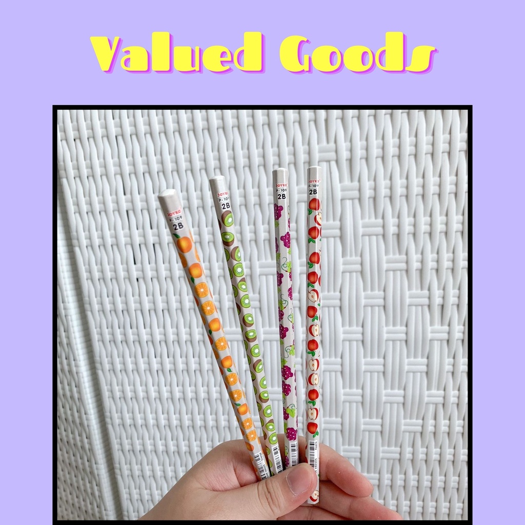 

4PC PENSIL 2B JOYKO BUAH WARNA WARNI UJIAN