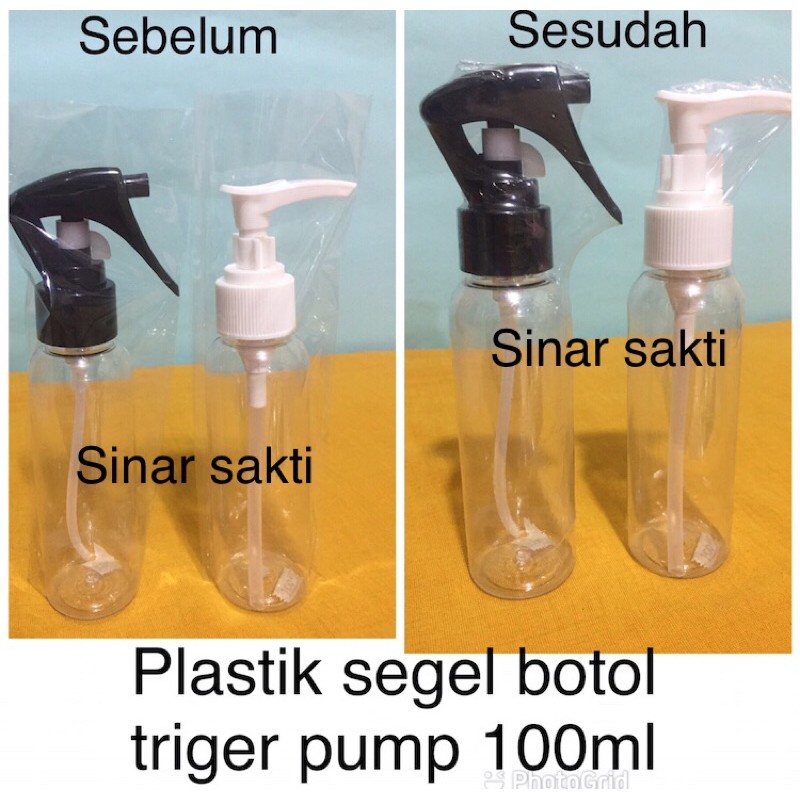 plastik segel botol triger pump 100ml segel plastik wrap eceran murah meriah