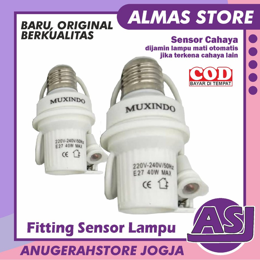 LAMPU FITTING FITING SENSOR CAHAYA SAKLAR OTOMATIS LED ON OFF MUXINDO