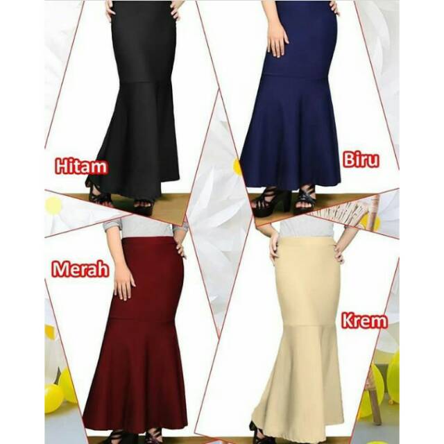  ROK  SPAN DUYUNG  SCUBA POLOS  Mermaid Skirt Shopee Indonesia