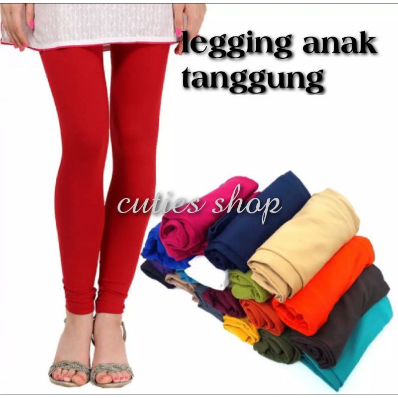 LEGGING anak ABG polos, bahan Jersey