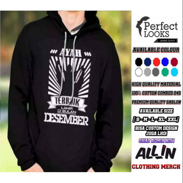 HOODIE SWEATER AYAH TERBAIK DESEMBER AYAH TERBAIK LAHIR DI BULAN DESEMBER DESAIN KEREN