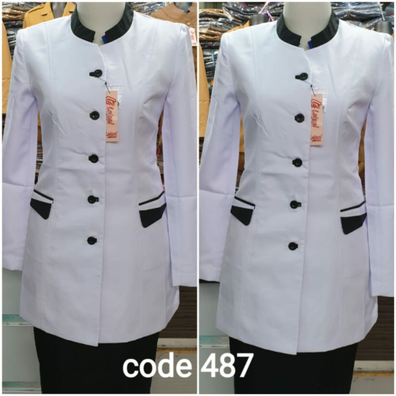 Seragam PNS Wanita Putih hitam/ Seragam Kerja Wanita Putih hitam/ Baju Kerja Wanita Putih hitam/ ser