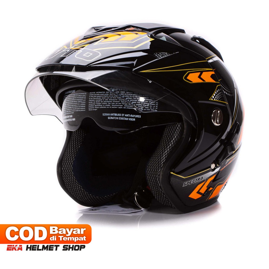 [Helm Dewasa] WTO Helmet Impressive - Spectra - Hitam Oren