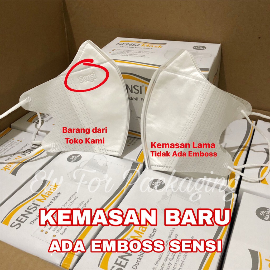 Masker Sensi Duckbill 1 Kotak isi 50pcs ADA EMBOSS | Masker Sensi Duckbil 1 Box l Bukan Masker Hijab