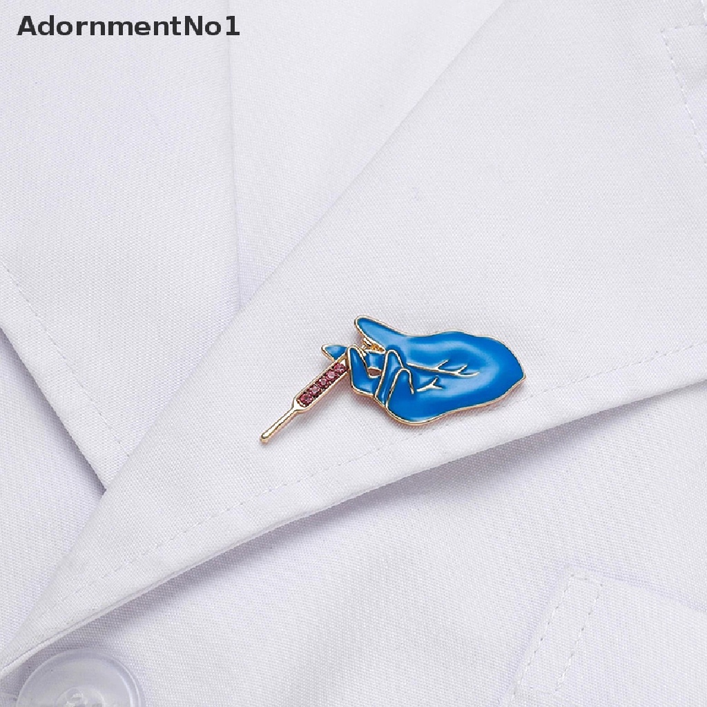 (AdornmentNo1) Bros / Pin Bahan Metal Warna Biru Hias Kristal Untuk Wanita