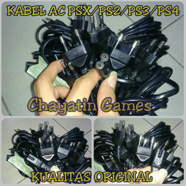 KABEL POWER AC ORI CABUTAN PSX / PS2 / PS3 SLIM / PS4 / PS5 (COLOKAN BULAT)