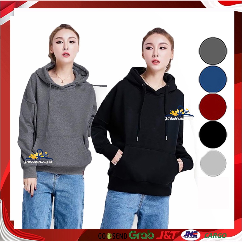 OLLA Sweater Jaket Wanita Oversize Hoodie Jumper Basic Polos / Jaket Sweater  Polos Wanita - JCCollections