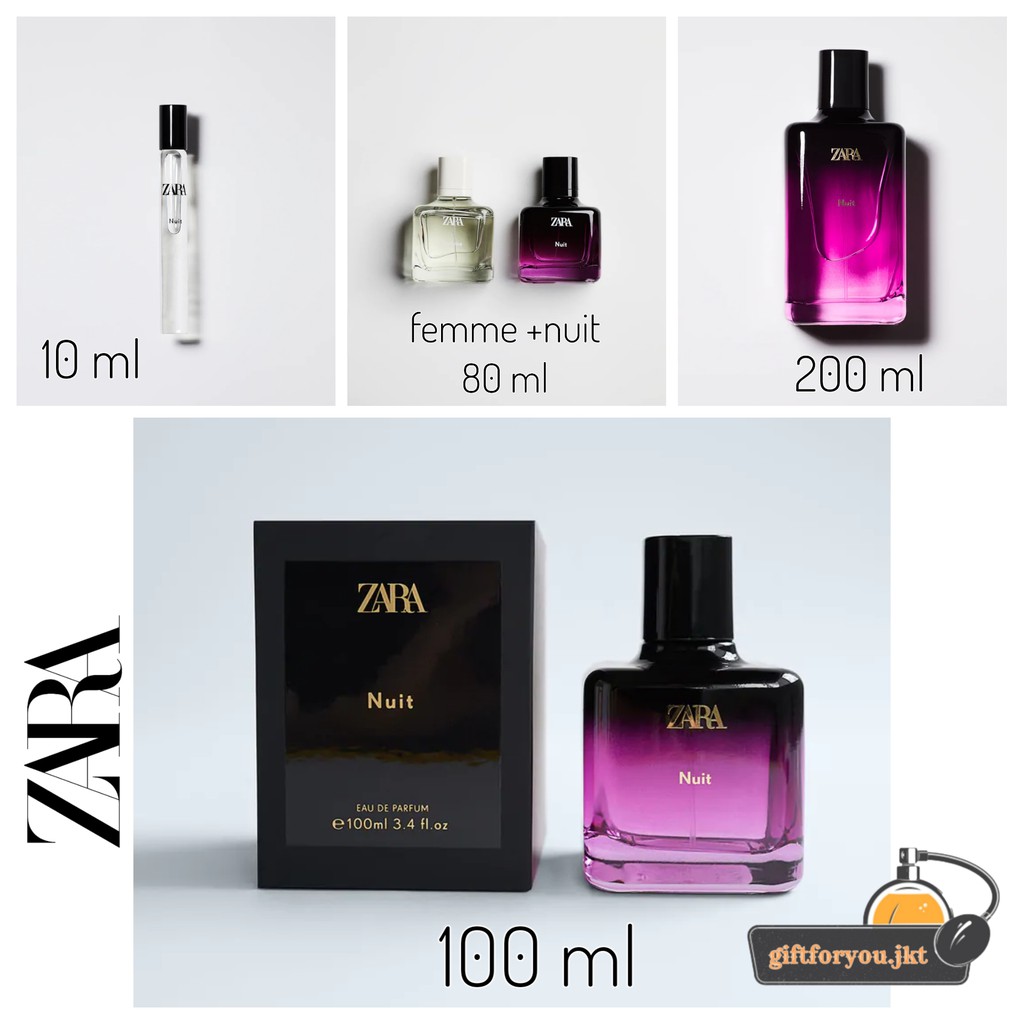 Jual Zara Parfum Wanita Nuit 10 30 90 100 180 200 ml EDP Eau De Parfum