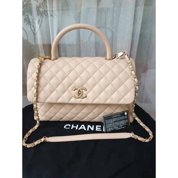 Preloved Chanel Coco Large Top Handle Bag Caviar #23