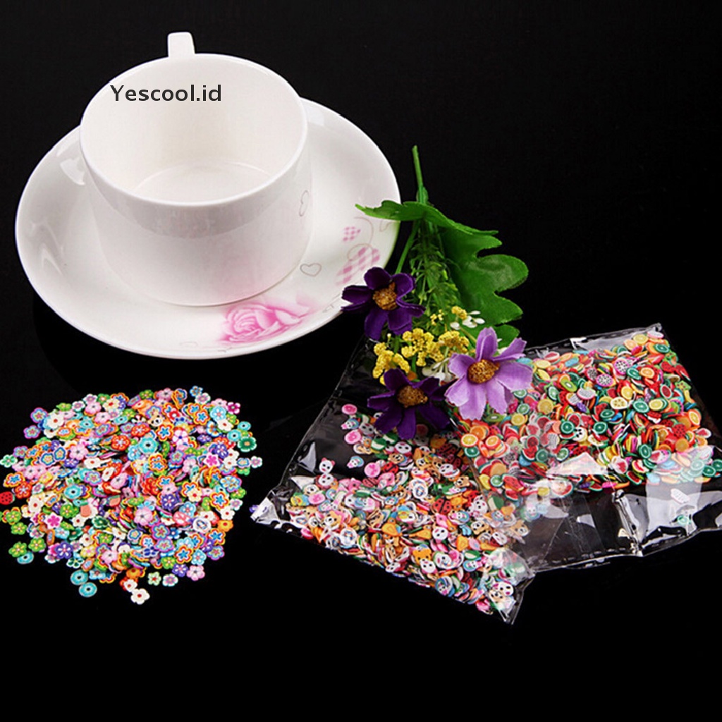 1000pcs Stiker Gel Polymer Clay 3D Motif Tulisan Fragments Untuk Nail Art