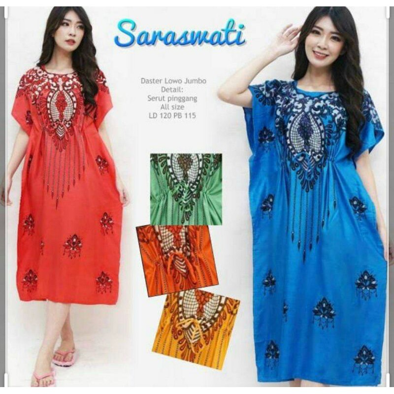 Daster Kelelawar Jumbo Ld 120 cm Dress Rayon Tali Serut Pinggang (SM) #daster #kelelawar #jumbo