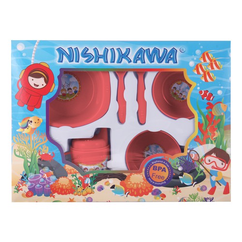 Nishikawa Tempat Makan Bayi - Feeding Set Anak Sedang - Gift Set Ns 8110