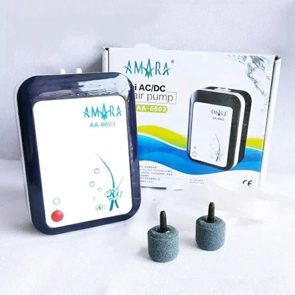 Pompa Gelembung Udara Aerator Ac Dc Amara Aa 6603 Aquarium Kolam Ikan