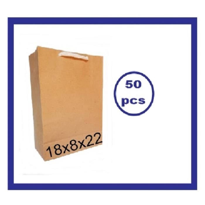 

Tas Kertas Paperbag Souvernir Paper Bag Kantong Coklat Polos 50pcs