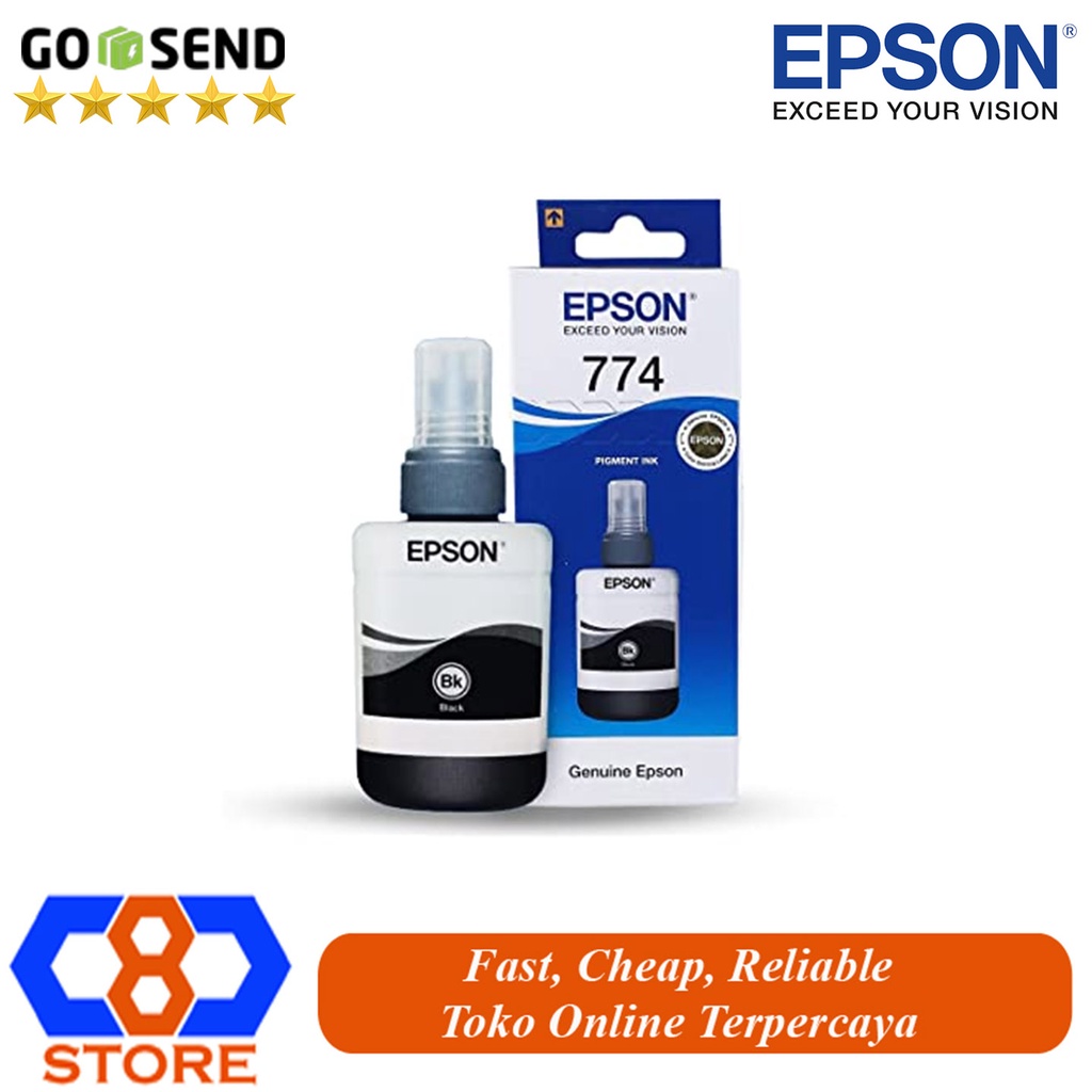 TINTA EPSON T774 T7741 M100 M105 M200 M205 L605 L1455 HITAM ORIGINAL