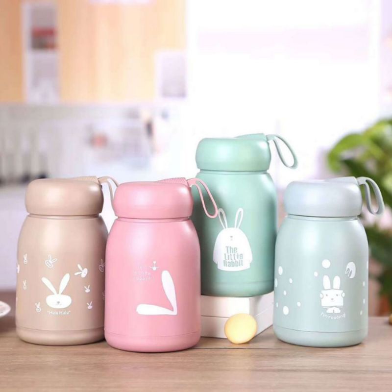 Botol Air Minum Kaca 330ml BPA Free / Botol Minum lucu