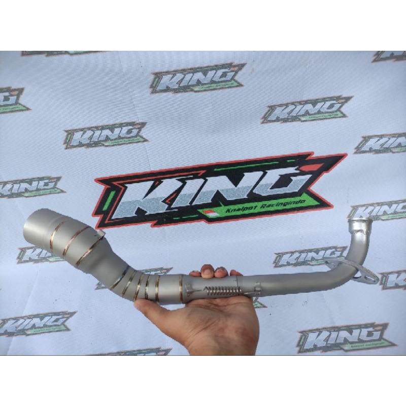 pipa leher knalpot racing bukan proliner r9 cld titanium sanblasting inlet 50 mm beat nmax vario pcx