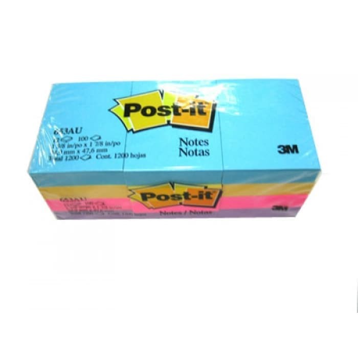 

New Sticky Notes - Post-it - 653-AU 1.5x2inch Jaipur Colours (12x100pcs) Limited