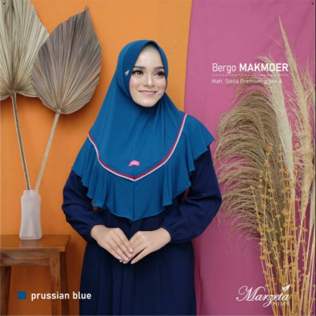Marzeta Jilbab Instan Bergo Makmoer Premium Warna Mustard Kerudung Branded