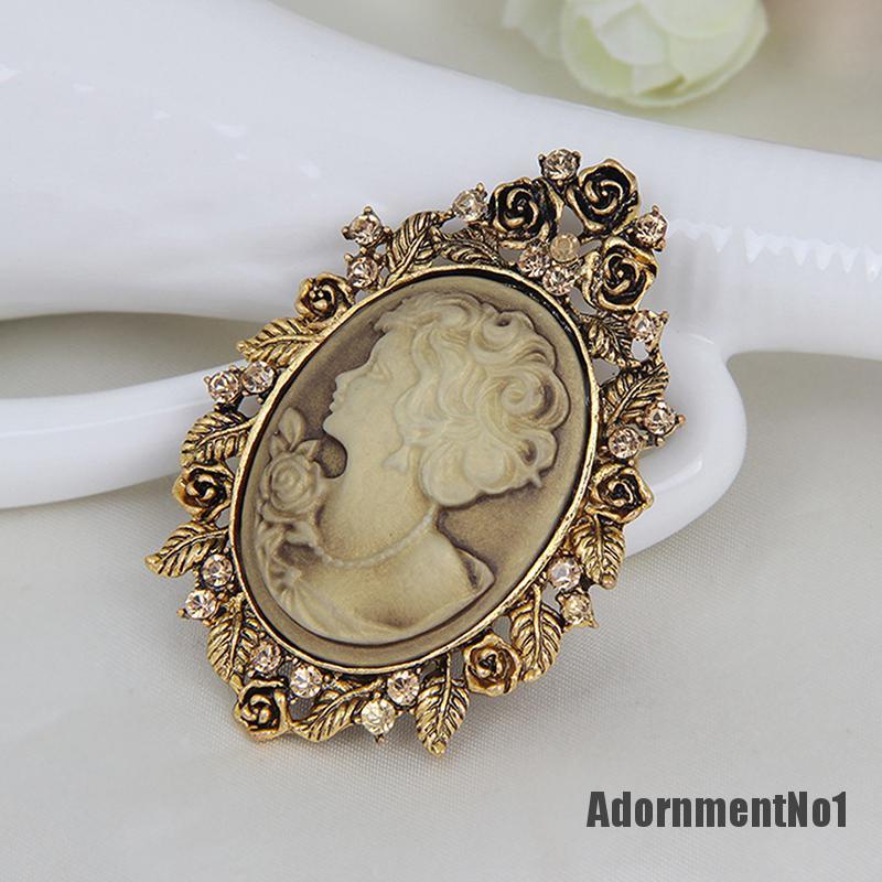 (Adornmentno1) 1pc Bros Pin Wanita Desain Cameo Victoria Hias Kristal Untuk Pesta Nikah