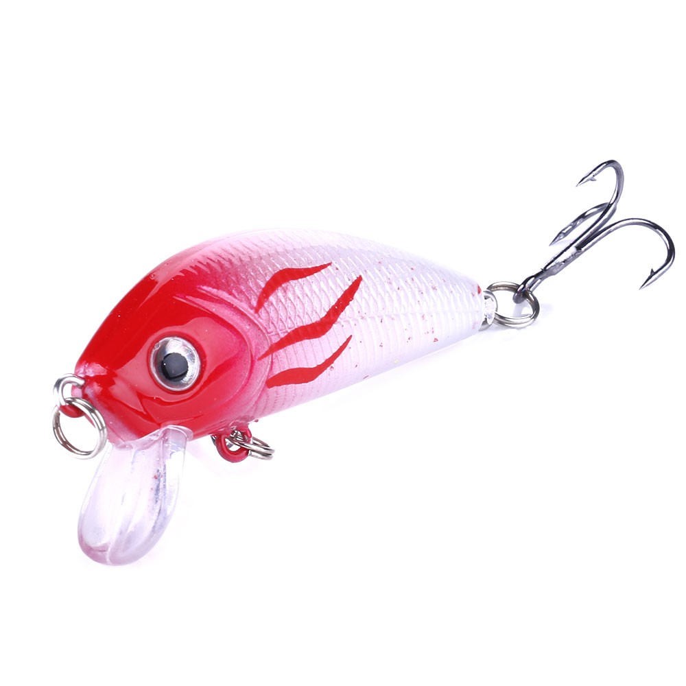 HENGJIA 8pcs 5cm/3.6g minnow crankbait umpan pancing topwater freshwater swimbait fishing lure ikan