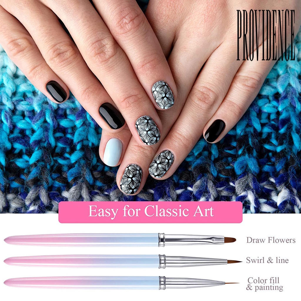 Providence Kuas Nail Art Gagang Plastik Ergonomis Nyaman