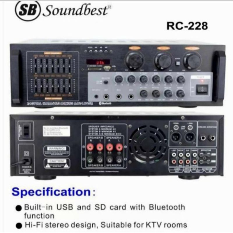 Power amplifier soundbest RC 228 Bluetooth