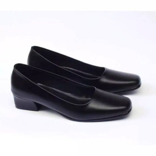 Image of PROMO DISKON TERLARIS Sepatu Pantofel Wanita Hak 3 Cm Hitam Sekolah Paskibra Kantor COD