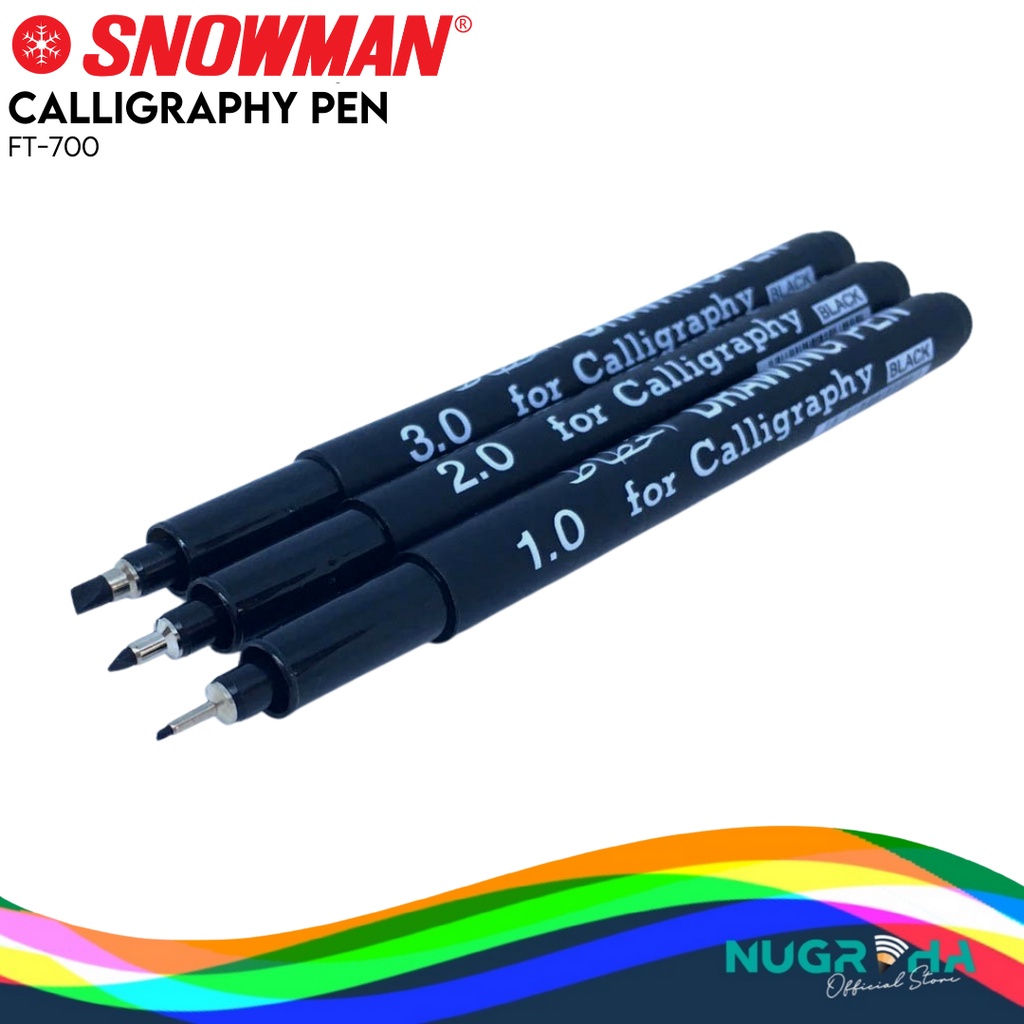 

Snowman Calligraphy Pen FT-700 - Pulpen Kaligrafi Hitam 1.0 2.0 3.0