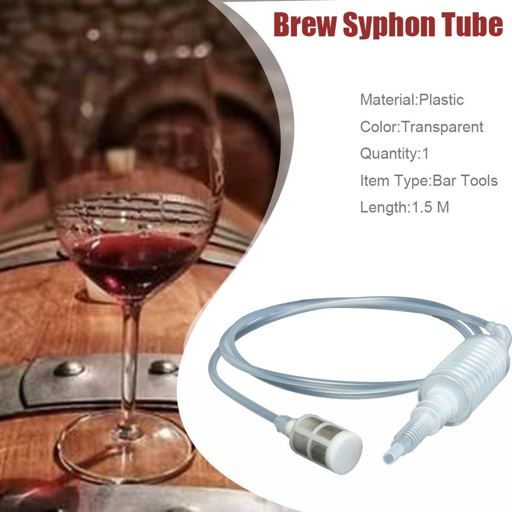 REBUY Homebrew Liquid Filter Beer Brew Syphon Tube Distiller  Tube Siphon Kitchen Alcohol Plastic Brewing Tool Wine Accessories Pipe Hose/Multicolor