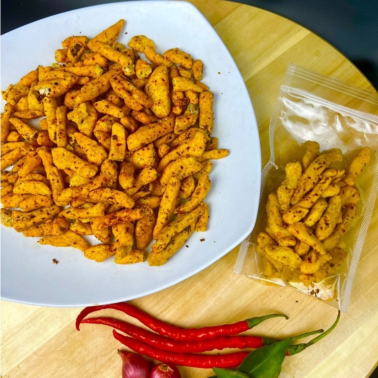 SNACK BASRENG KRIPIK KACA 50 GR USUS CRISPY GURIH KRIUK LADA KEBLINGER-Basreng Stik D Jeruk