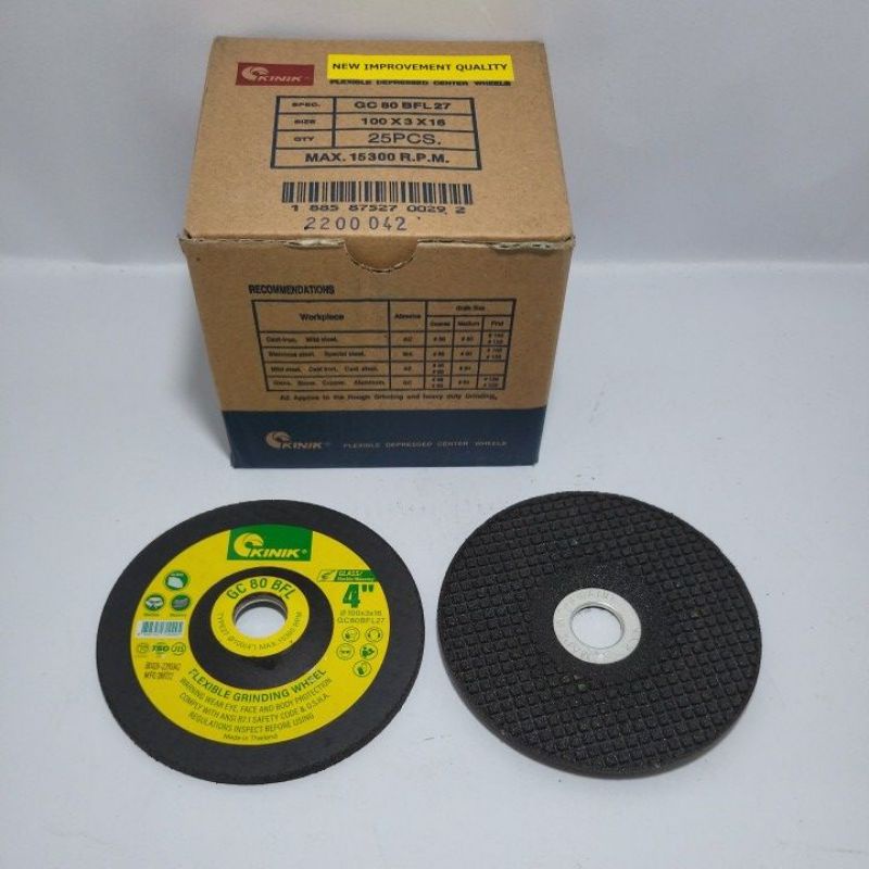 KINIK 4'' Batu Gerinda Flexible GC 60 80 120 Penghalus Granit Marmer GROSIR