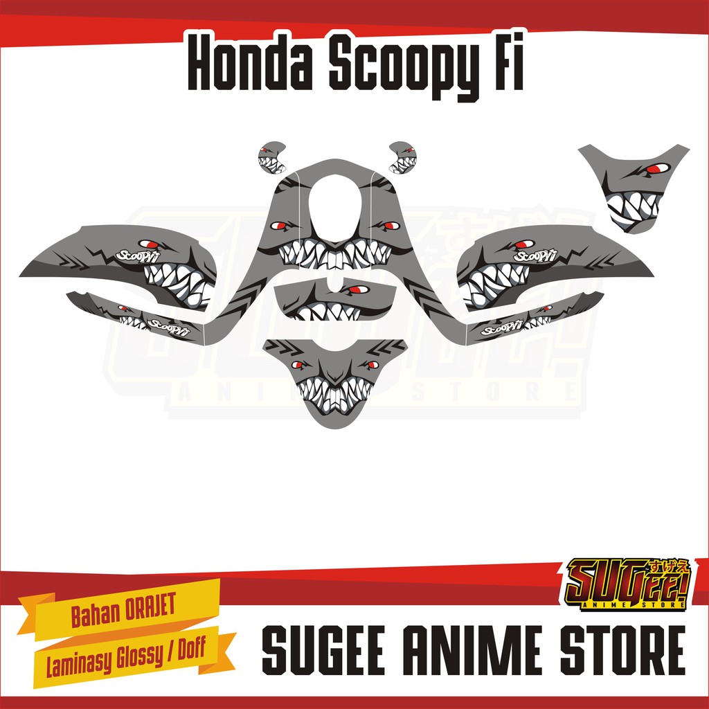 Sticker Anime Decal Motor Honda Scoopy Fi Hiu Shopee Indonesia