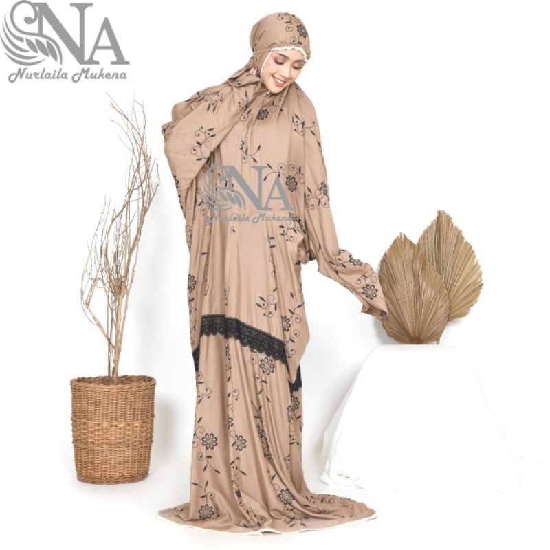 Mukena Terusan Dewasa Bordir || Mukena Lajuran Mewah Bunga Teratai || Mukena Terusan Dewasa Jumbo Gr